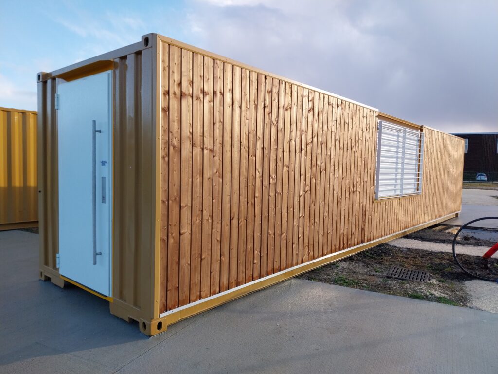 Photo d'un container transformé en espace de vie par IMTM.